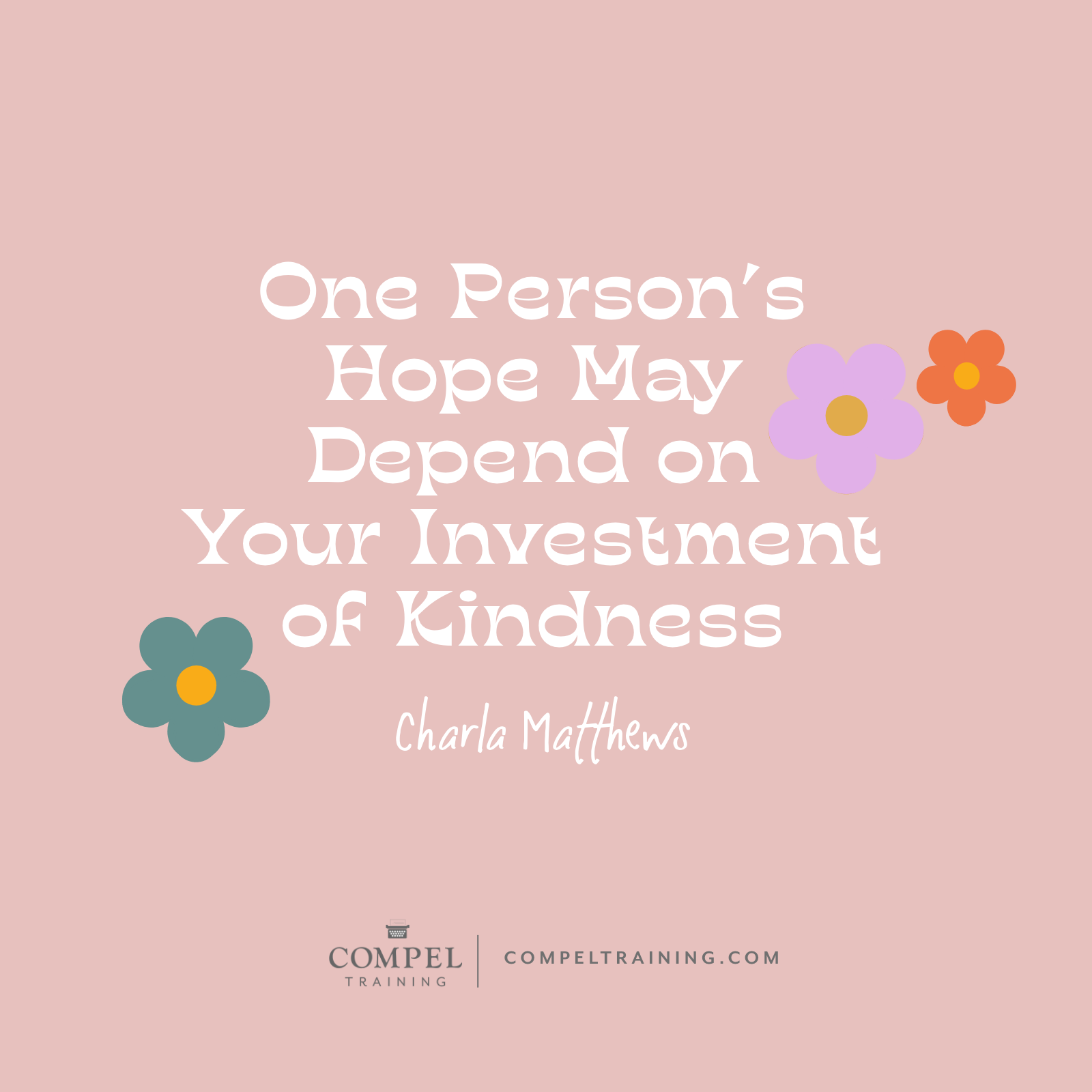 One Person's Hope May Depend on Your Investment of Kindness